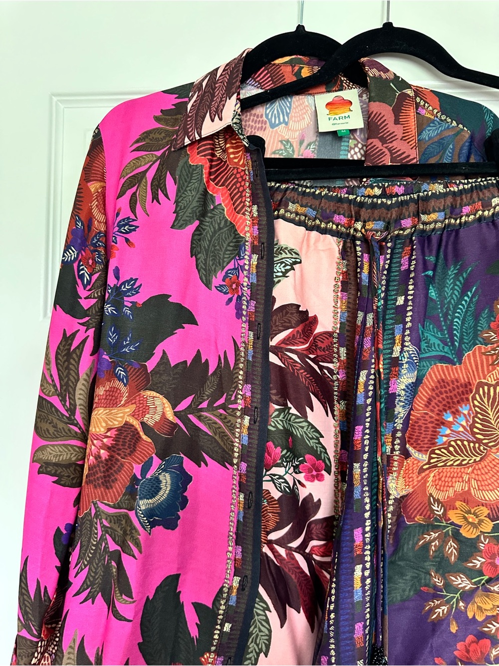 FARM Rio Pink & Purple Floral Wide-Leg Pant and top - Picture 7 of 8